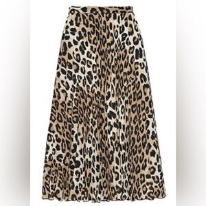 Banana Republic Leopard Print Midi Skirt - Tan, Black, Cream